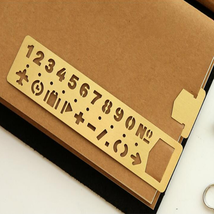 Number Brass stencil, metal letter Stencil, Drawing Ruler, kawaii stat –  DokkiDesign